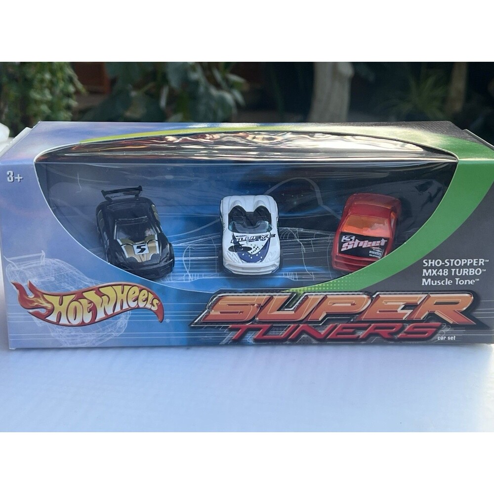 Hot Wheels - Super Tuners 3 Car Box Set - SHO-STOPPER MX48 TURBO Muscle Tone NIB